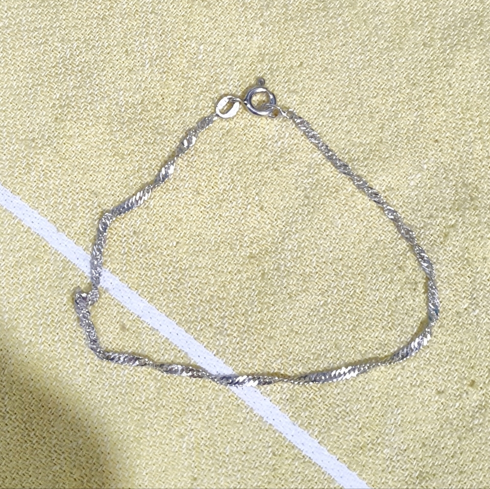 925 Silver Twisted Chain Bracelet